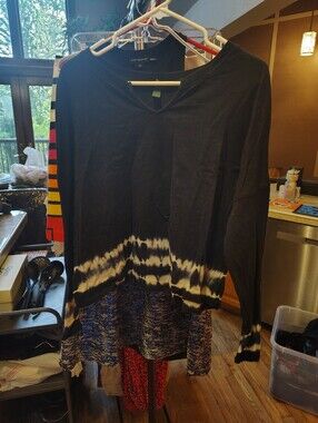 Navy Tie-Dye Long Sleeve Top